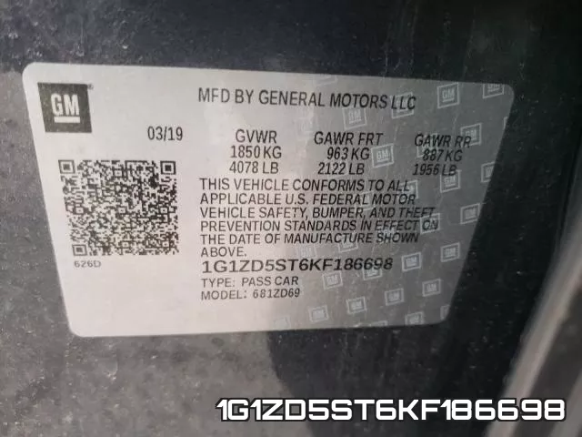 1G1ZD5ST6KF186698 фото 2