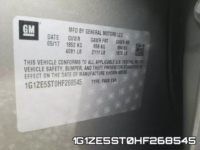 1G1ZE5ST0HF268545 фото 2