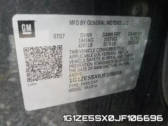 1G1ZE5SX0JF106696 фото 2