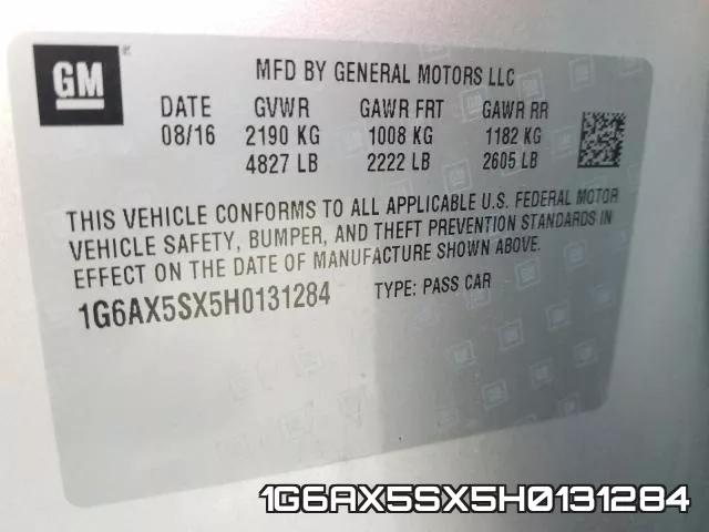 1G6AX5SX5H0131284 фото 2