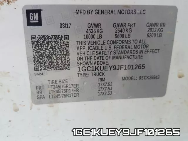 1GC1KUEY9JF101265 фото 2