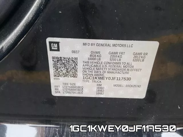 1GC1KWEY0JF117530 фото 2