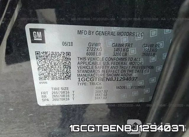 1GCGTBEN8J1294037 фото 10