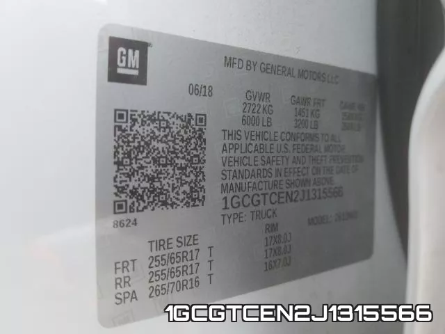 1GCGTCEN2J1315566 фото 2