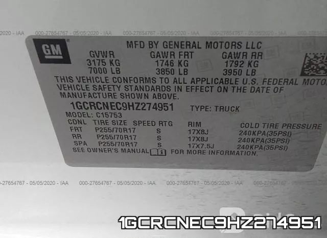1GCRCNEC9HZ274951 фото 10