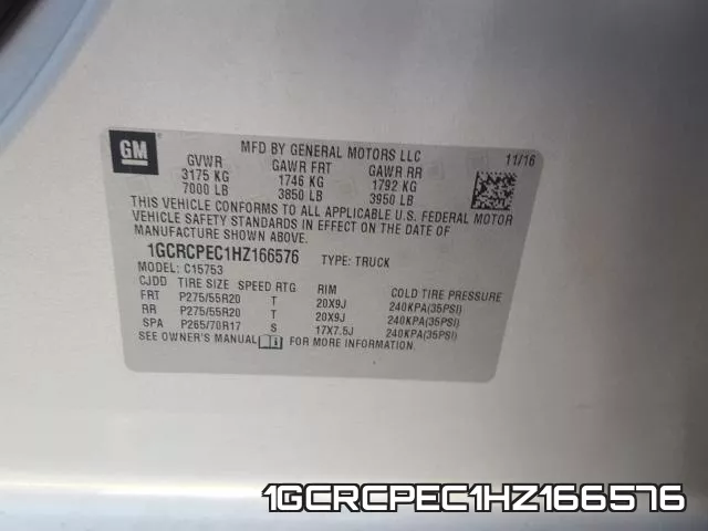 1GCRCPEC1HZ166576 фото 2