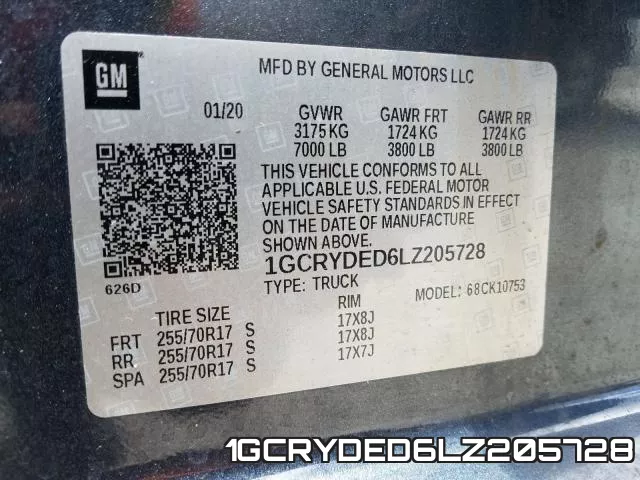 1GCRYDED6LZ205728 фото 2