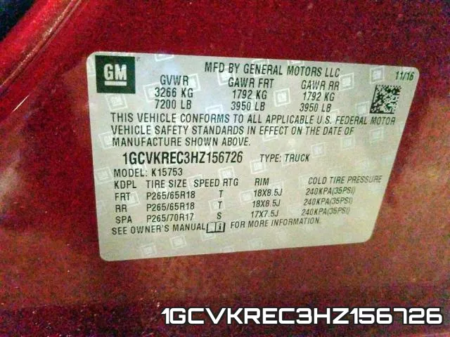 1GCVKREC3HZ156726 фото 2
