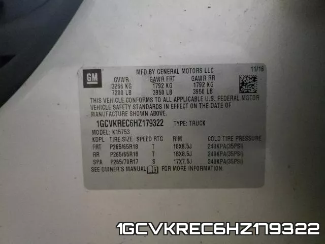 1GCVKREC6HZ179322 фото 2
