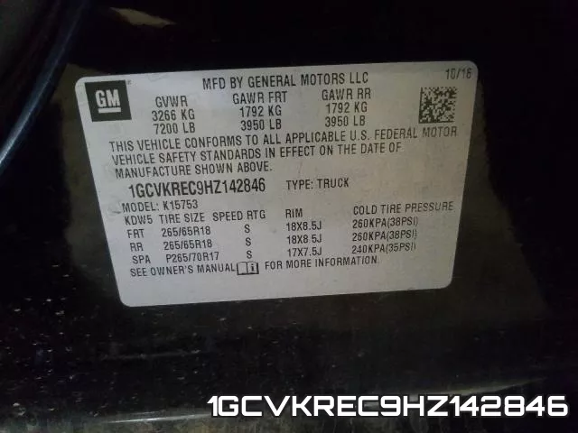 1GCVKREC9HZ142846 фото 2