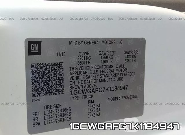 1GCWGAFG7K1184947 фото 10