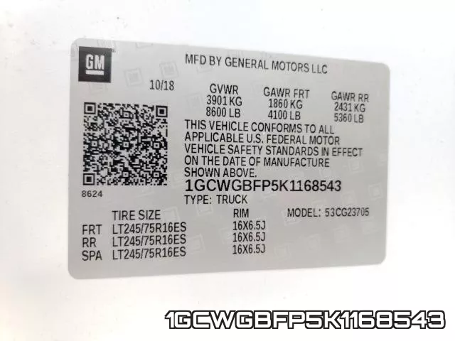 1GCWGBFP5K1168543 фото 2