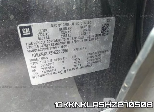 1GKKNKLA5HZ270508 фото 10