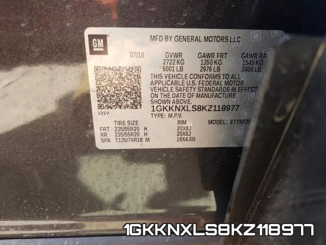 1GKKNXLS8KZ118977 фото 2