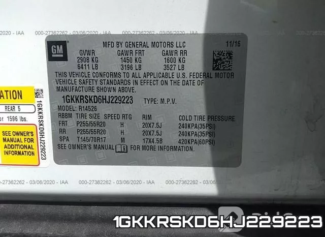 1GKKRSKD6HJ229223 фото 10