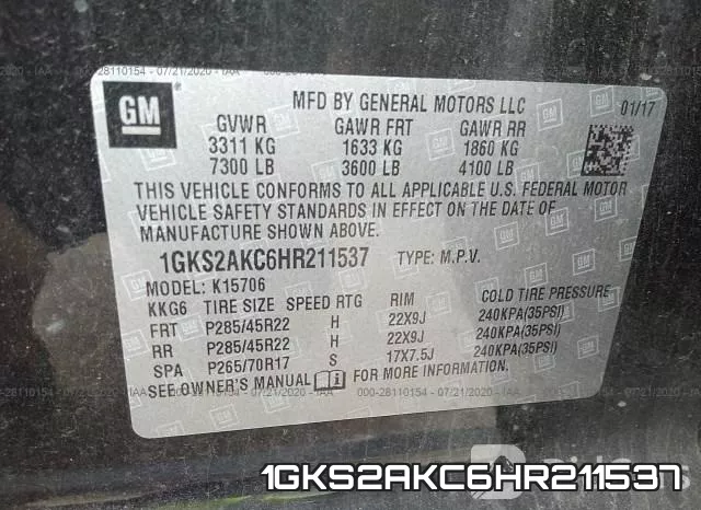 1GKS2AKC6HR211537 фото 10