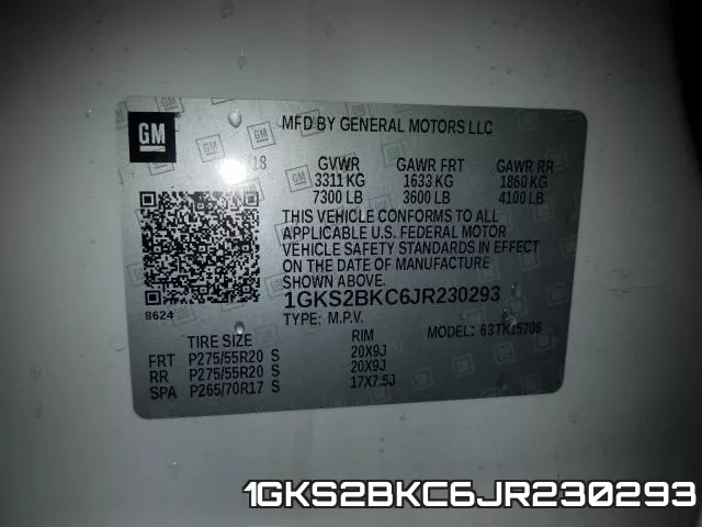 1GKS2BKC6JR230293 фото 2
