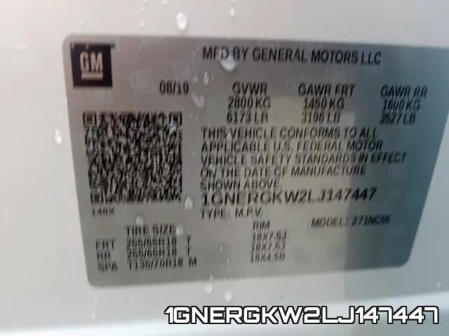 1GNERGKW2LJ147447 фото 2