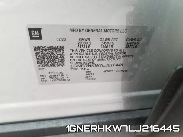 1GNERHKW7LJ216445 фото 2