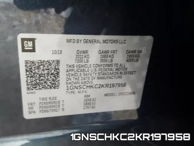 1GNSCHKC2KR197958 фото 2