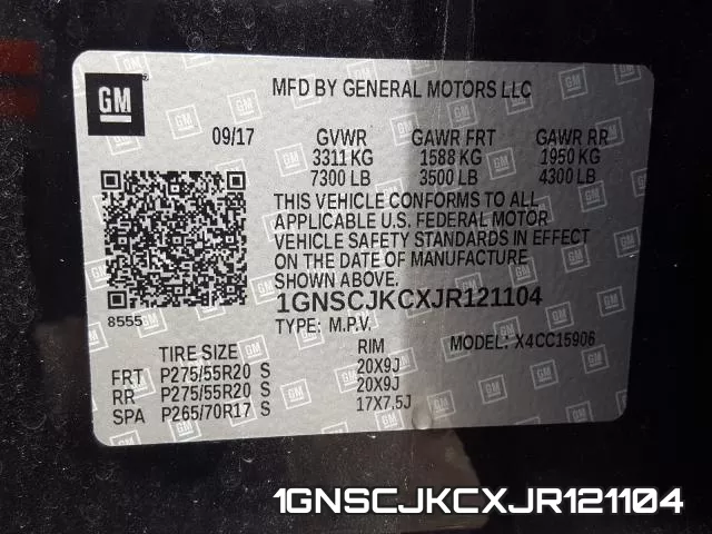 1GNSCJKCXJR121104 фото 2