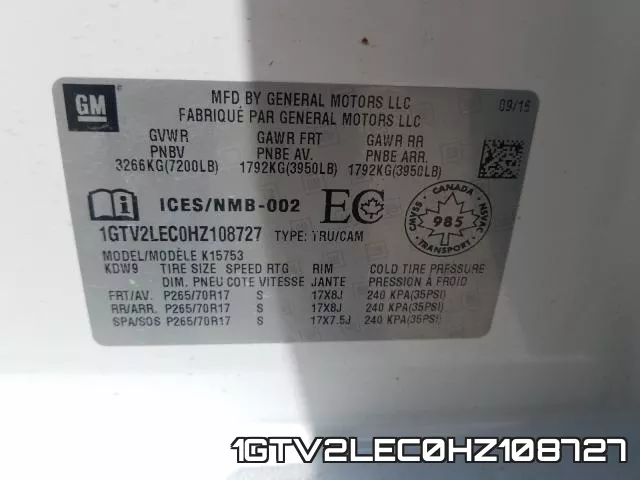 1GTV2LEC0HZ108727 фото 2