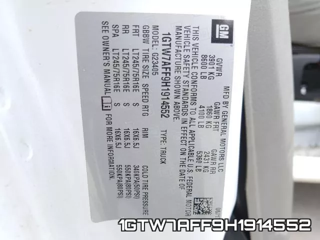 1GTW7AFF9H1914552 фото 2