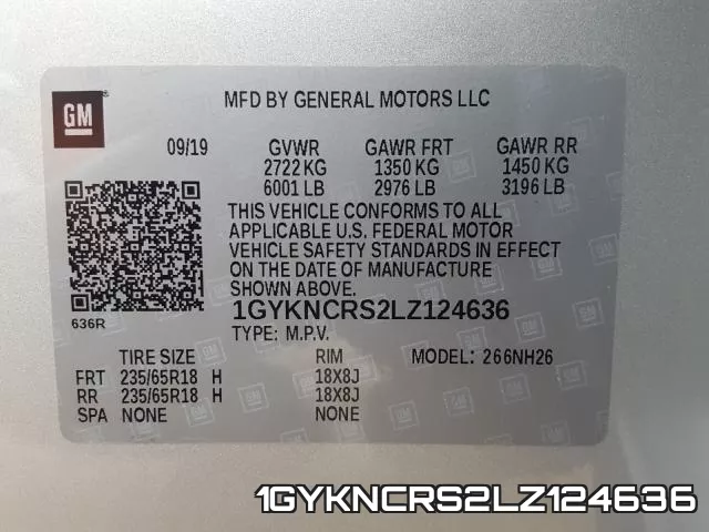 1GYKNCRS2LZ124636 фото 2