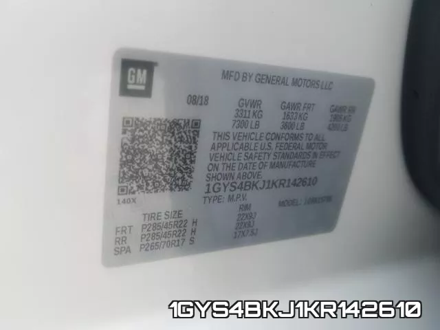1GYS4BKJ1KR142610 фото 2