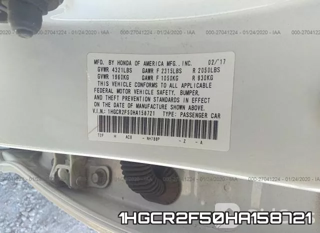 1HGCR2F50HA158721 фото 10