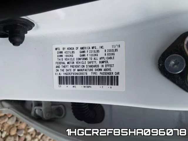 1HGCR2F85HA096078 фото 2
