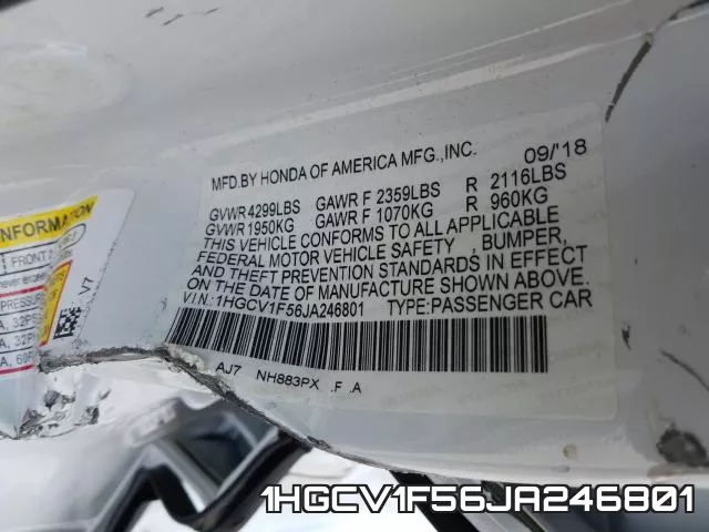 1HGCV1F56JA246801 фото 2