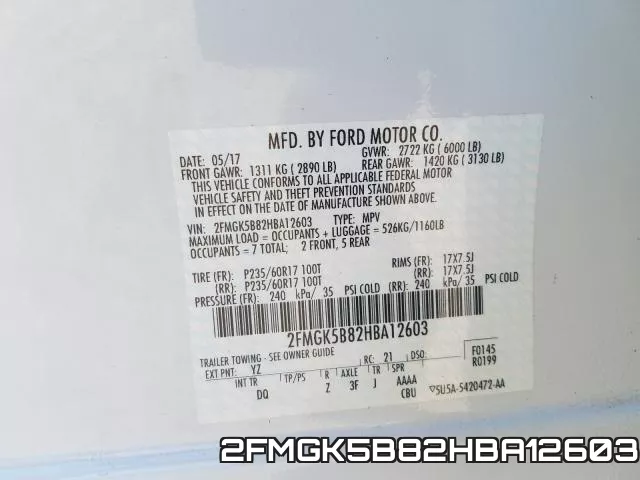 2FMGK5B82HBA12603 фото 2