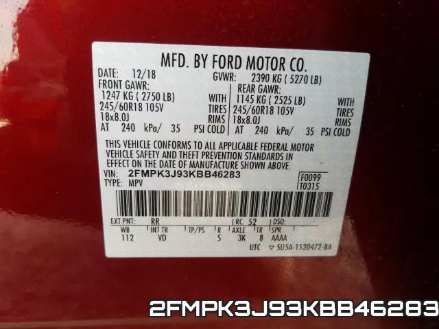 2FMPK3J93KBB46283 фото 2