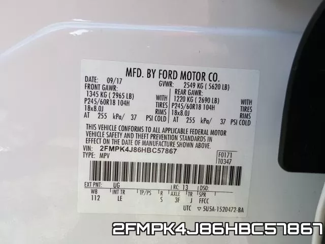 2FMPK4J86HBC57867 фото 2