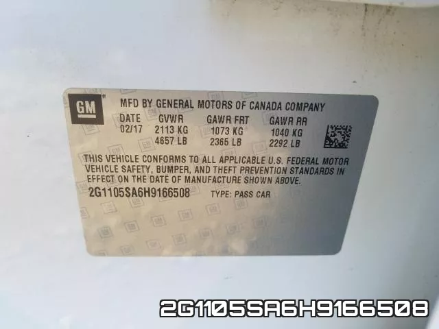 2G1105SA6H9166508 фото 2