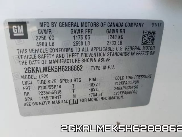 2GKALMEK5H6288862 фото 2