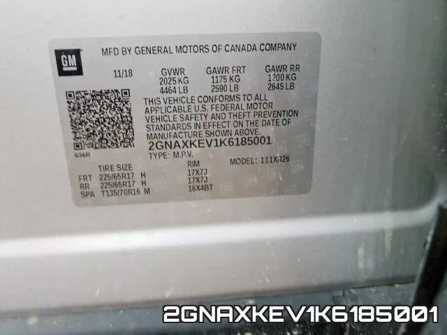 2GNAXKEV1K6185001 фото 2