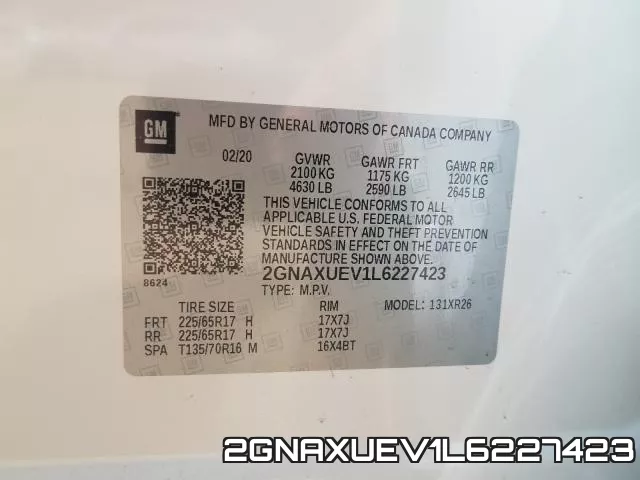 2GNAXUEV1L6227423 фото 2
