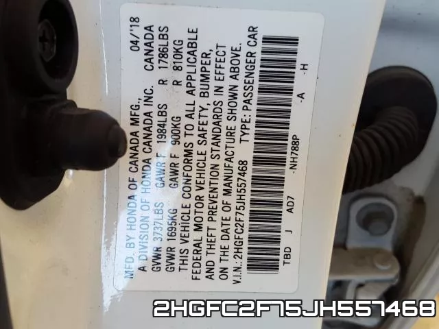 2HGFC2F75JH557468 фото 2