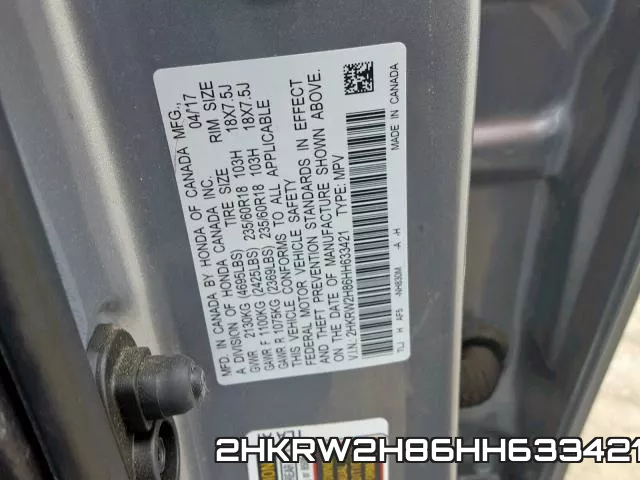 2HKRW2H86HH633421 фото 2