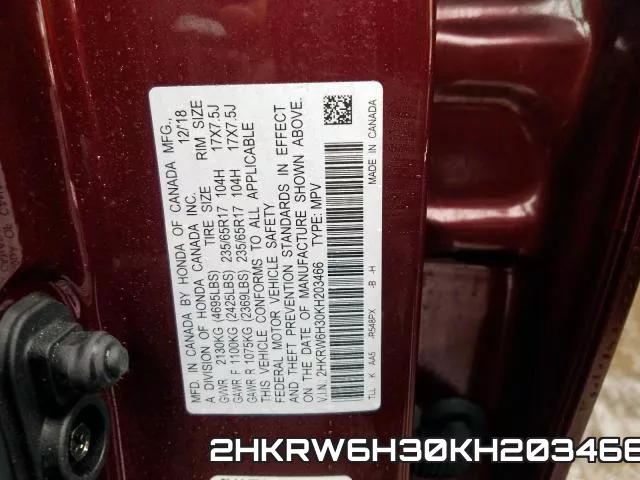2HKRW6H30KH203466 фото 2