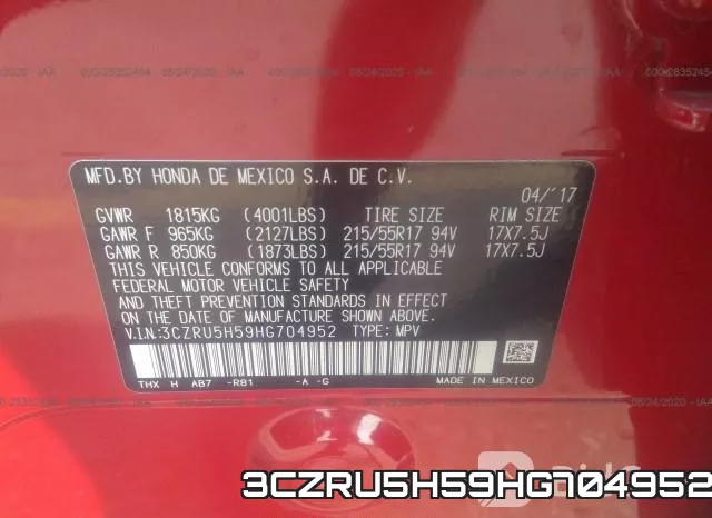 3CZRU5H59HG704952 фото 10