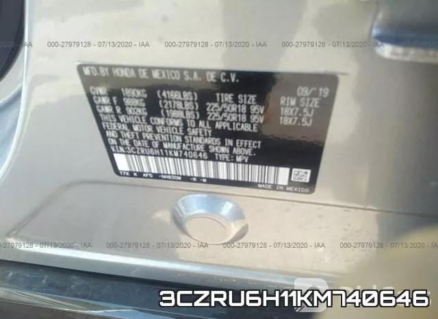 3CZRU6H11KM740646 фото 10
