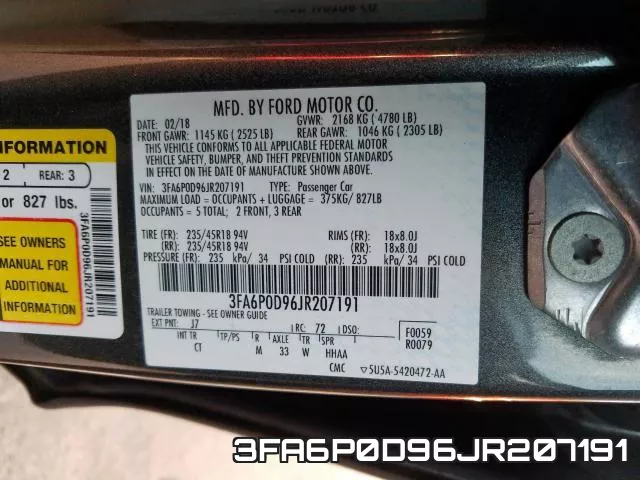 3FA6P0D96JR207191 фото 2