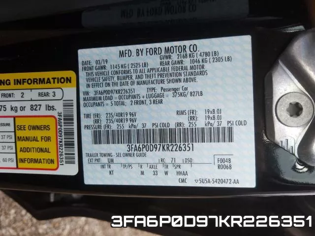 3FA6P0D97KR226351 фото 2
