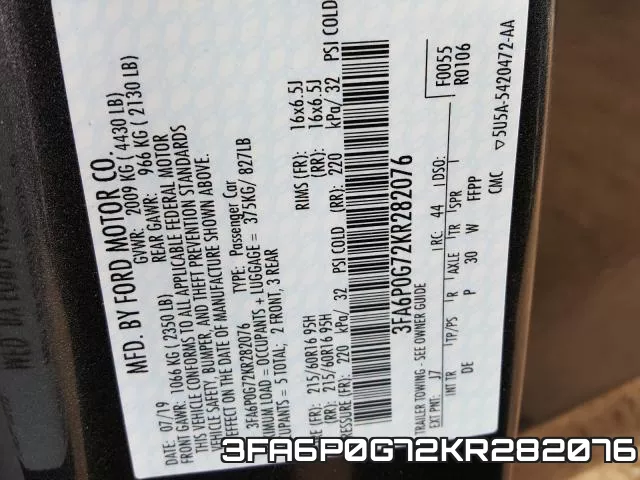 3FA6P0G72KR282076 фото 2