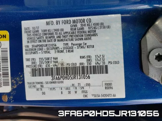 3FA6P0HD5JR131056 фото 2