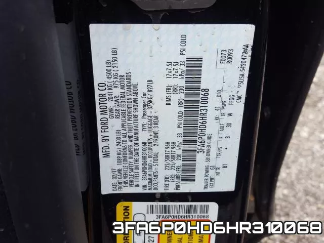 3FA6P0HD6HR310068 фото 2