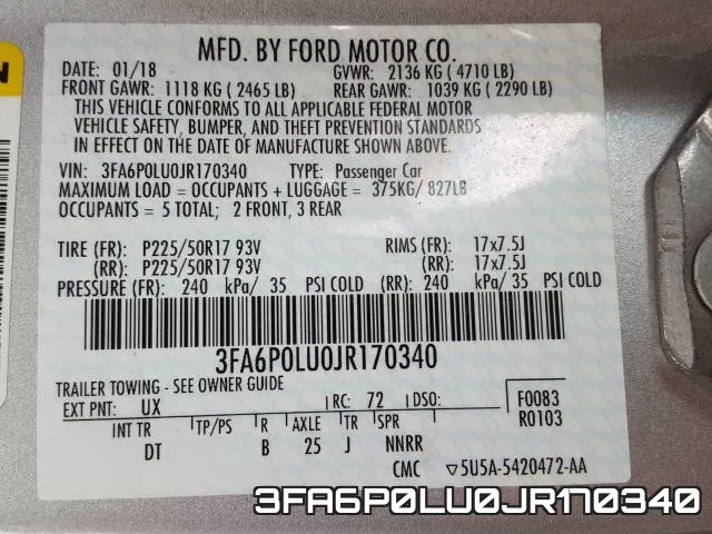 3FA6P0LU0JR170340 фото 2